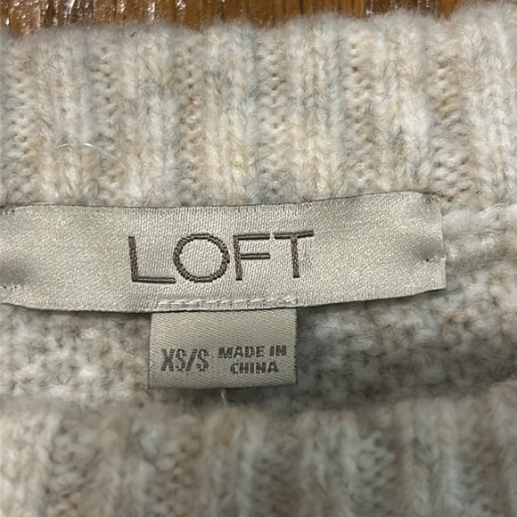 Loft XS S kimono wrap poncho wall oatmeal color sweater - Picture 3 of 6